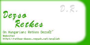 dezso retkes business card